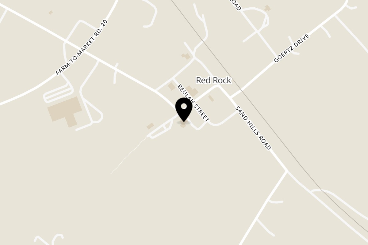 Map showing the location of RED ROCK STEAKHOUSE & BAR on 101 Main St in Red Rock